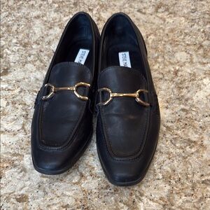 Steve Madden Black Leather Loafers worn once